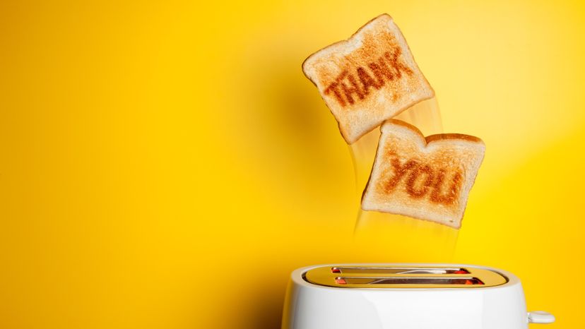 Toast with thank you written on it