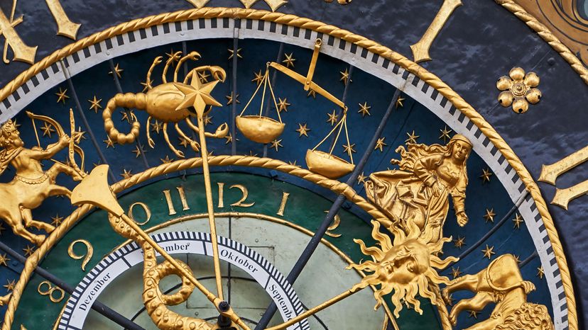 Close up of an astronomical clock. 