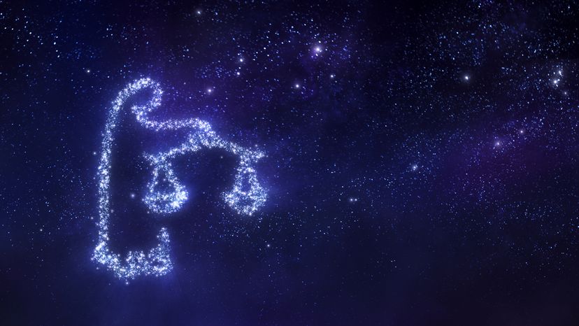 Libra zodiac sign in space. 