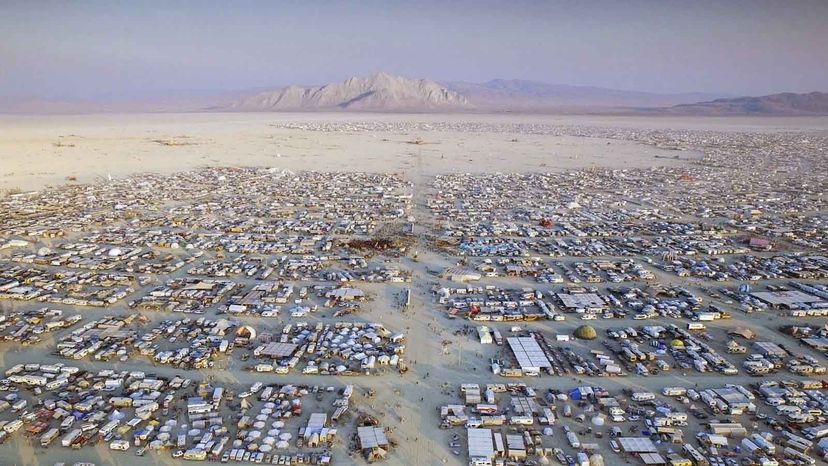 Black Rock City tent desert