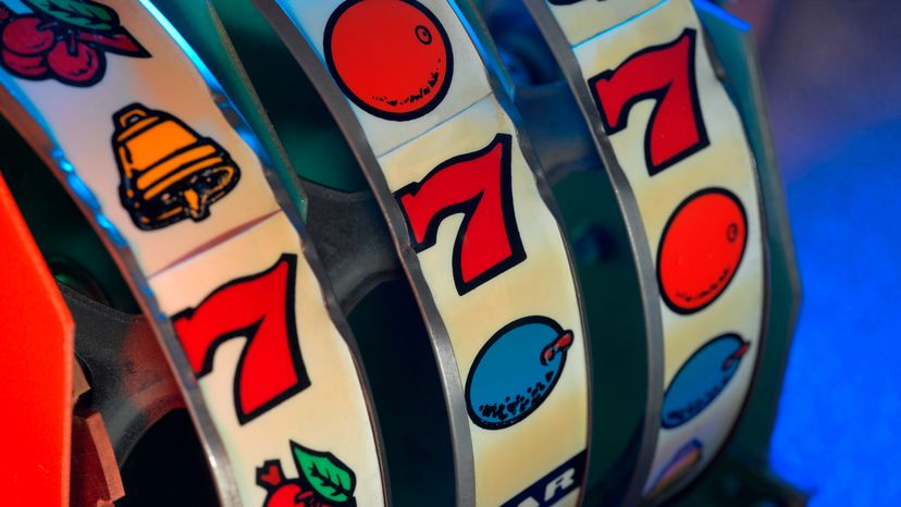 A close up picture of a slot machine. 