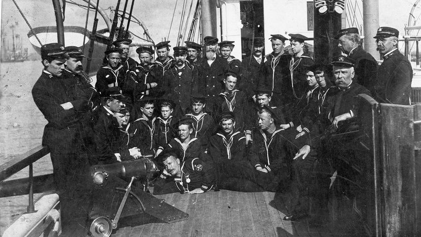 crew of a Coast Guard revenue cutter, circa 1900