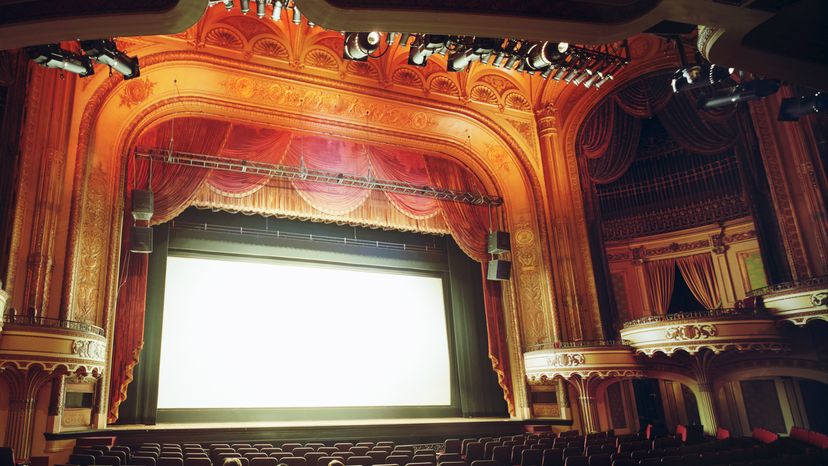 A large screen at a cinema. 