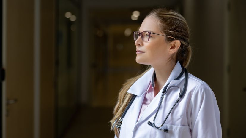 A portrait picture of a female doctor working in a hospital.