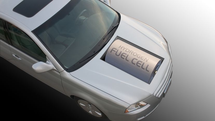 A car with a gas processor written on the hood. 