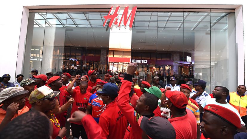 Protests at H&M South African stores