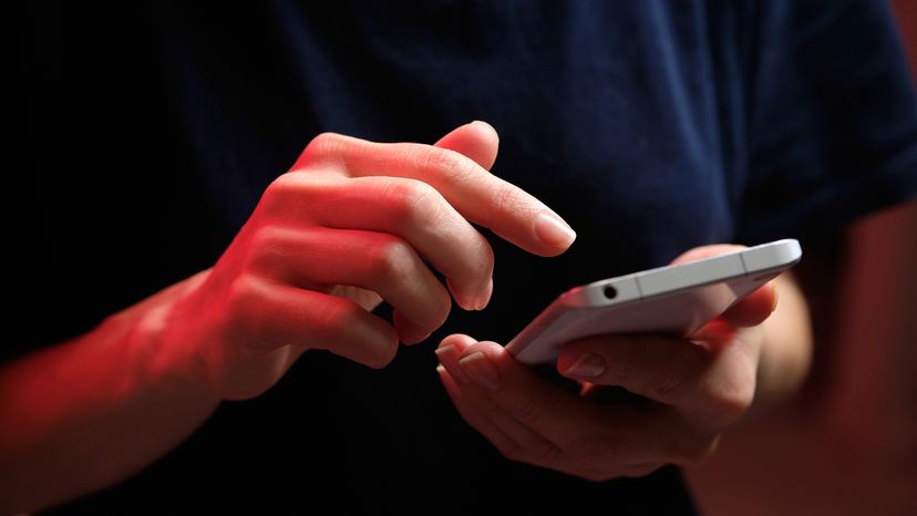 A girl using a mobile phone. 