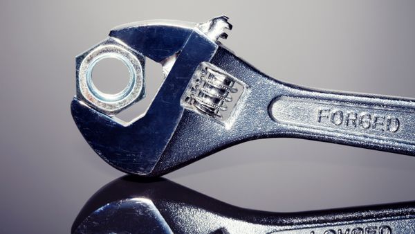 An image showing a nut in a wrench.
