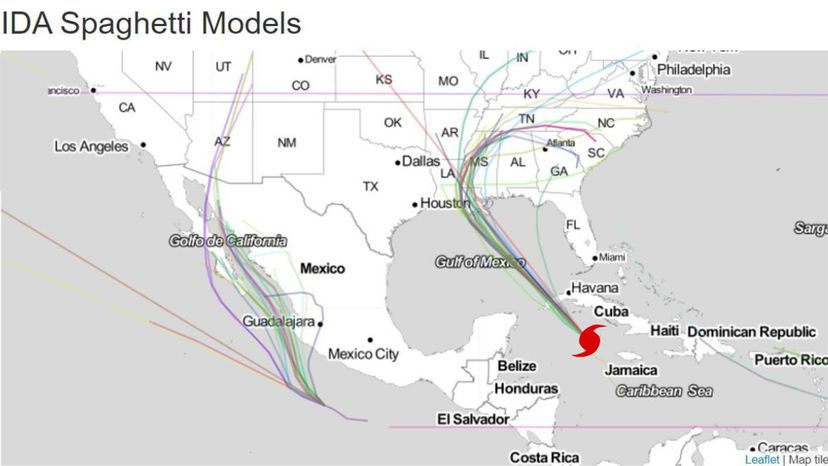 Ida spaghetti models