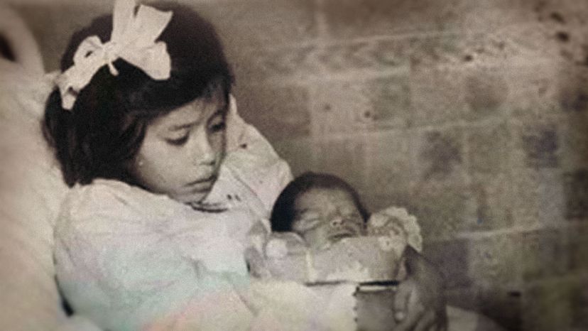Lina Medina with baby