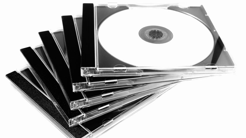 A DVD/CD against a white background. 