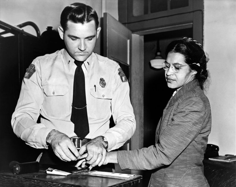 Rosa Parks arrested and fingerprinted 