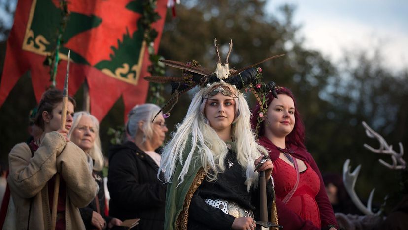 People Celebrating the Celtic festival of Samhain