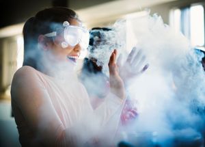 Girl doing science experiment