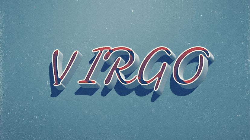 Virgo written across a blue background. 