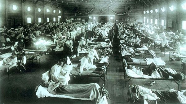 Emergency military hospital, Camp Funston, Kansas, Spanish flu