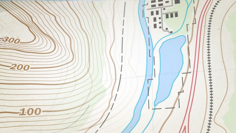 Topographic map detail
