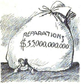 political cartoon 1921, reparations Germany