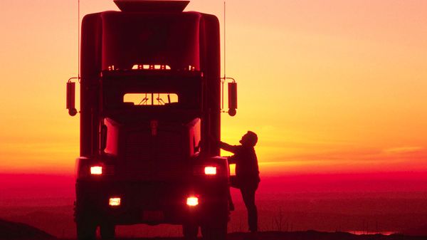 person boarding truck