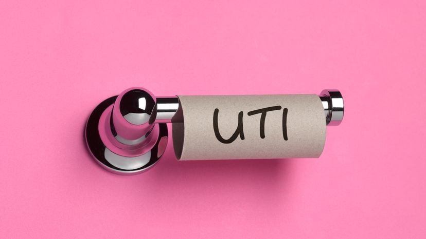 A finished tissue roll with UTI written on it. 