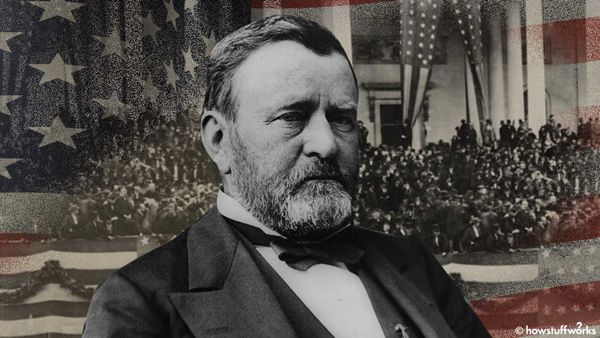 Patriotic businessmen with beards, waving American flags.