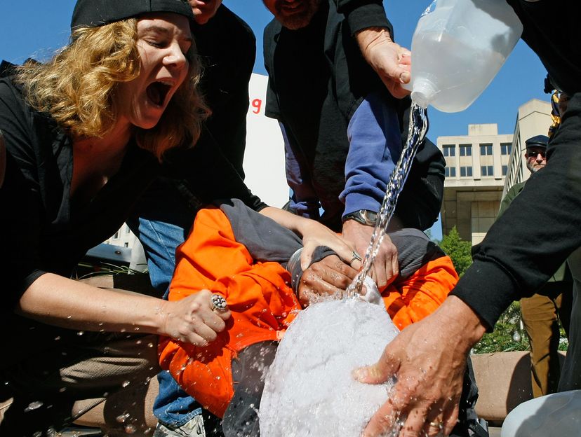 Water boarding at demonstration