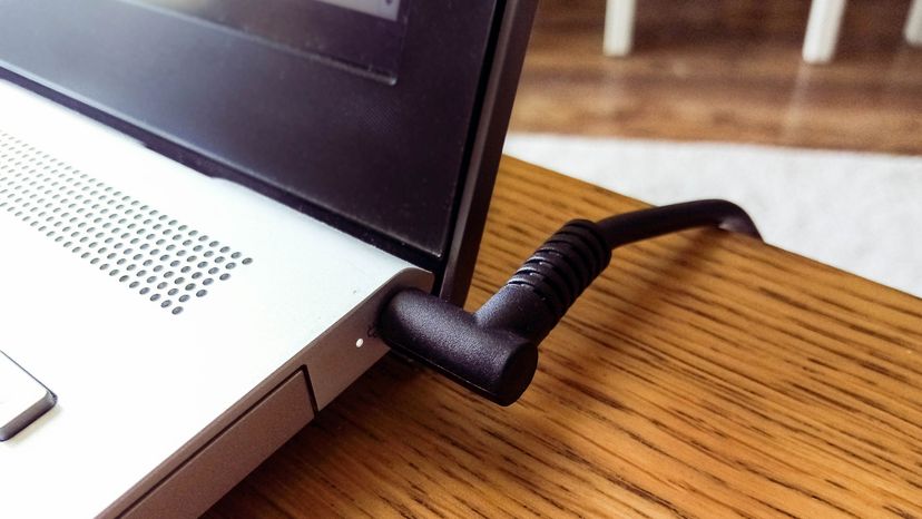 A laptop charging cable 