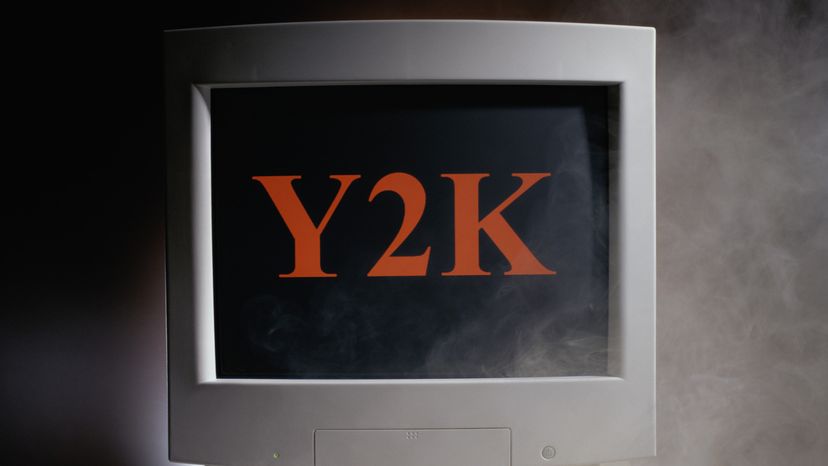 Y2K written across an old computers monitor. 