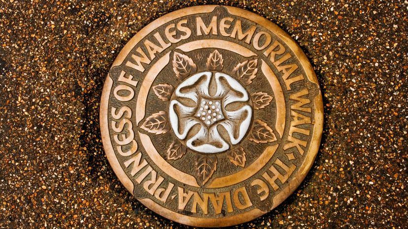 A memorial tombstone for Princess Diana