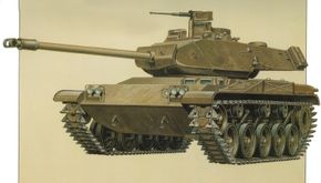 M-41步行者牛头犬轻型坦克被设计和建造为轻型侦察坦克。它于1950年投入使用。”width=