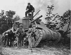 A tank crew training for combat in World War II