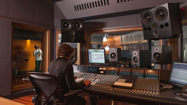 Recording song in a professional music recording studio