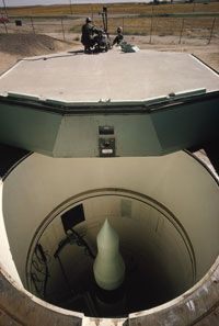 A Minuteman nuclear missile in its silo at Warren Air Force Base in Wyoming, 1965.
