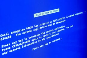 A screenshot of a virus, called the Blue Screen of Death, on a Windows computer.&nbsp;