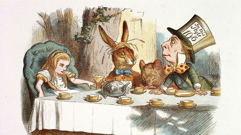 Alice, the March Hare, the Dormouse and the Mad Hatter 