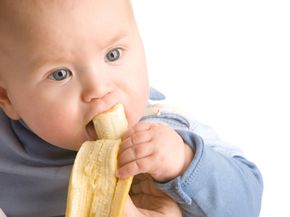 baby with banana