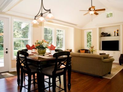 Showcase interior family room with breakfast nook