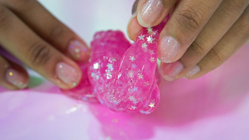 woman holding slime