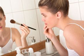 You use makeup to cover up blemishes, but can it also aggravate acne-prone skin? See pictures of makeup tips.