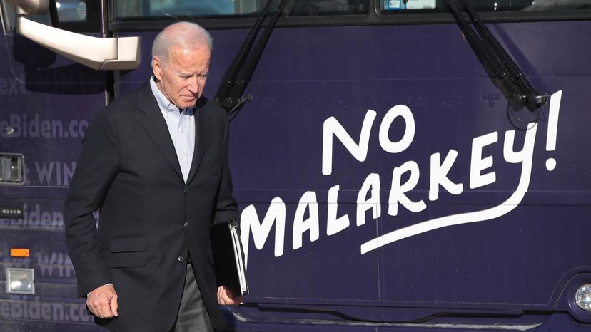 Joe Biden with malarkey sign
