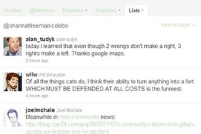 screen capture of Twitter feed