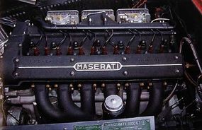 The all-alloy twincam six was a detuned Maserati racing engine. In 1961, fuel injection replaced the three Webers shown here and brought a GTI designation.