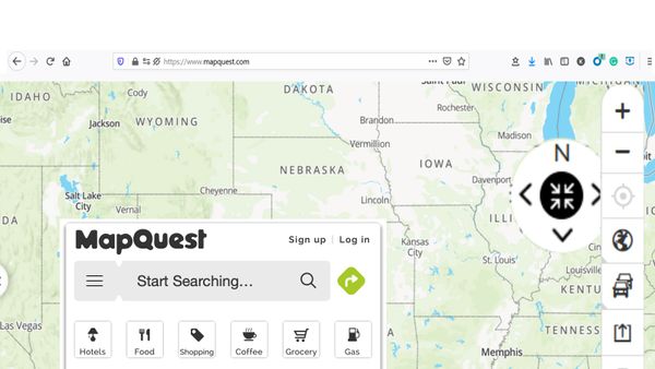 screenshot of MapQuest