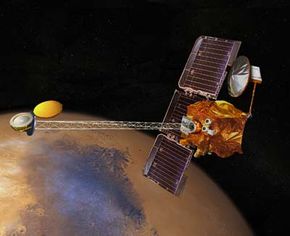 The Mars Odyssey spacecraft journeyed for more than six months before placing itself in orbit around the red planet in October, 2001.