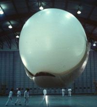 The Magnus Airship, pictured here inside a hangar, was the inspiration for the MARS turbine.