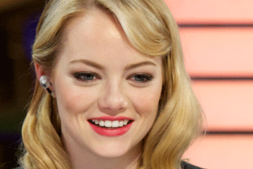 Actress Emma Stone often wears bright, saturated matte colors.