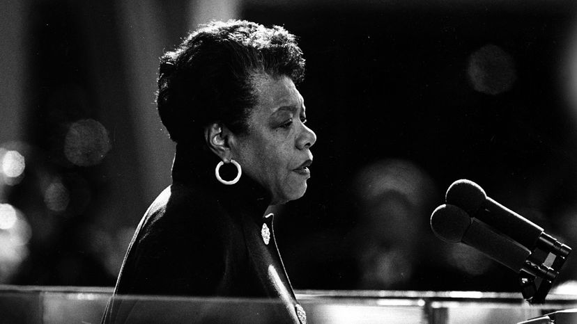 Maya Angelou reads a poem, inauguration