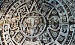 Mayan calendar carved in stone.