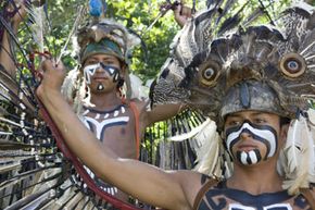 Teenage boys dressed as ancient Mayan warriors.  What lessons does the decline of Mayan civilization hold for us today?