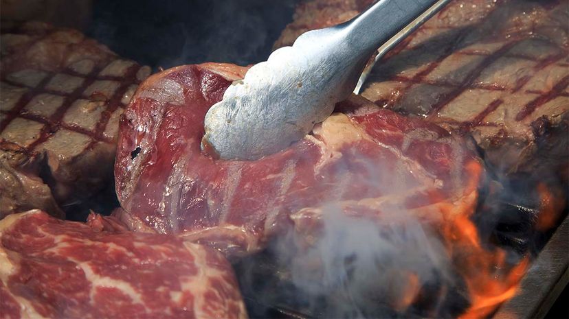 Rib eye steaks.